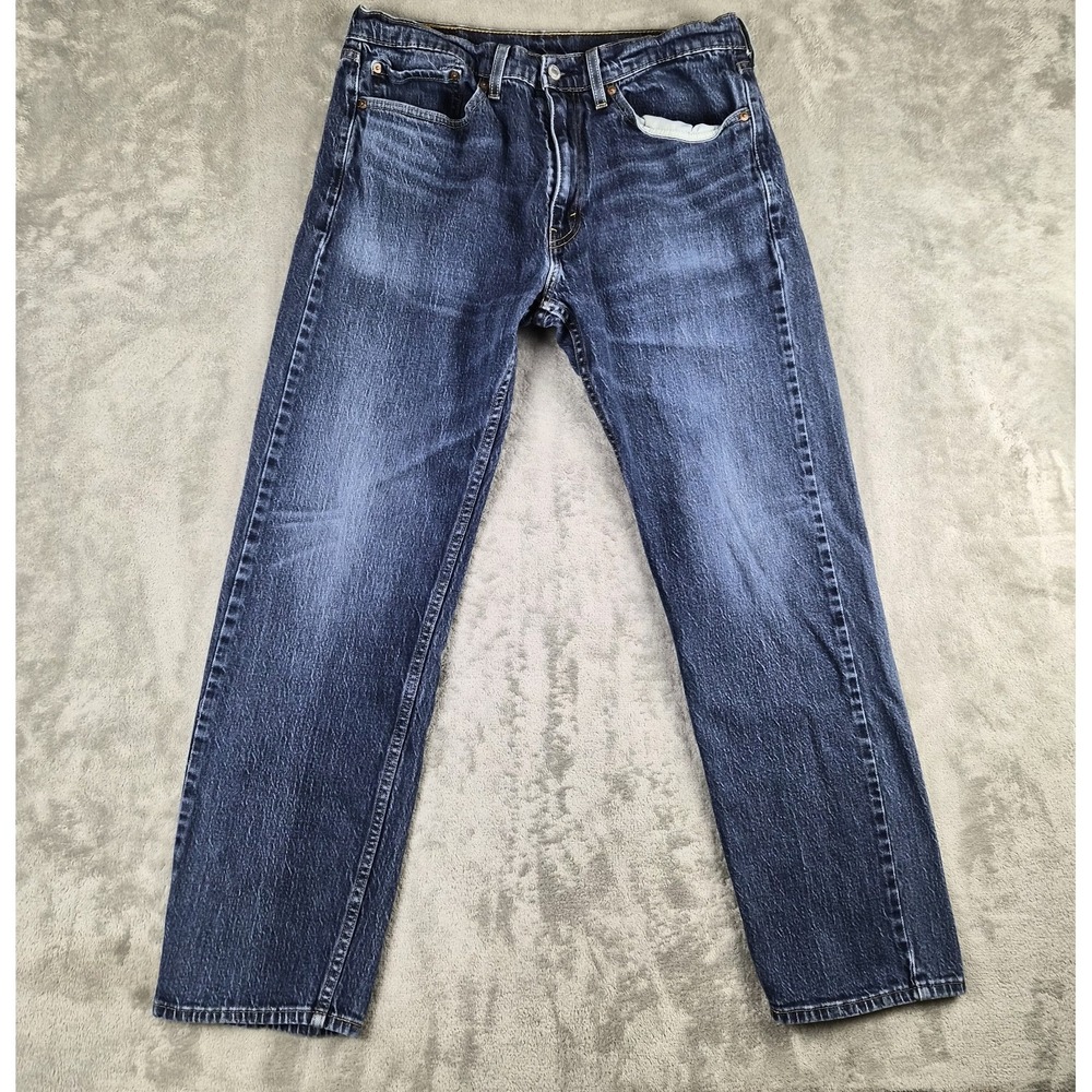 Levis 505 Jeabs Mens 34x32 Blue Denim Regular Fit Straight Fit Stretch Classic